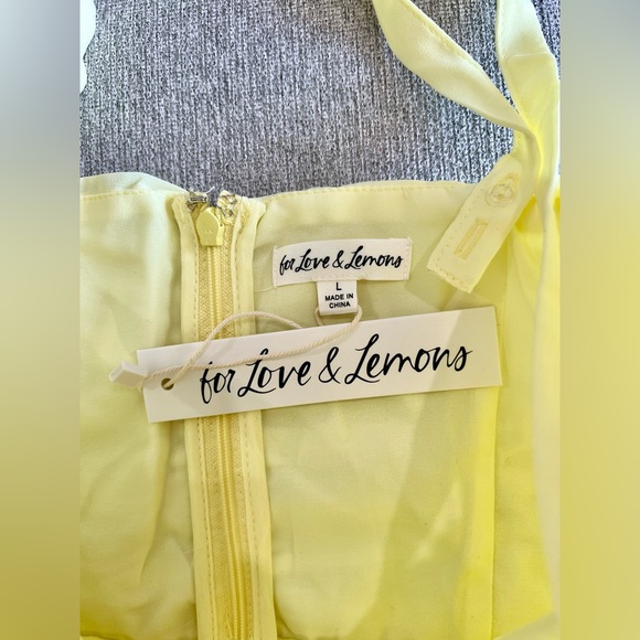 NWT For Love & Lemons Yellow High/Low Dress - Picture 5 of 5